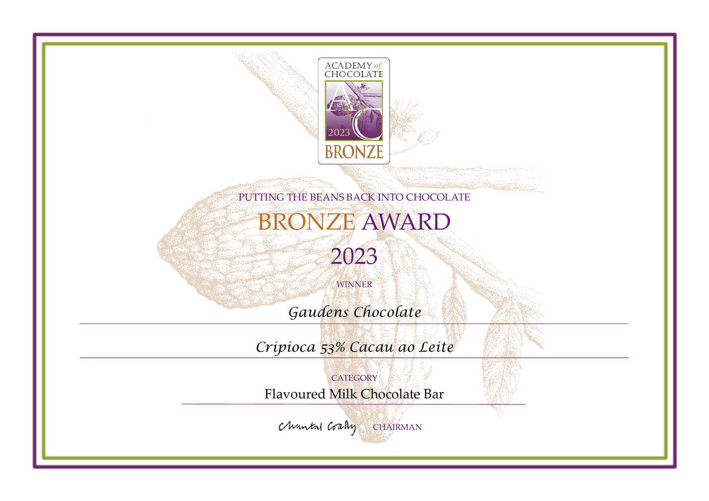 CRIPIOCA GAUDENS 53% CACAU AO LEITE 70g