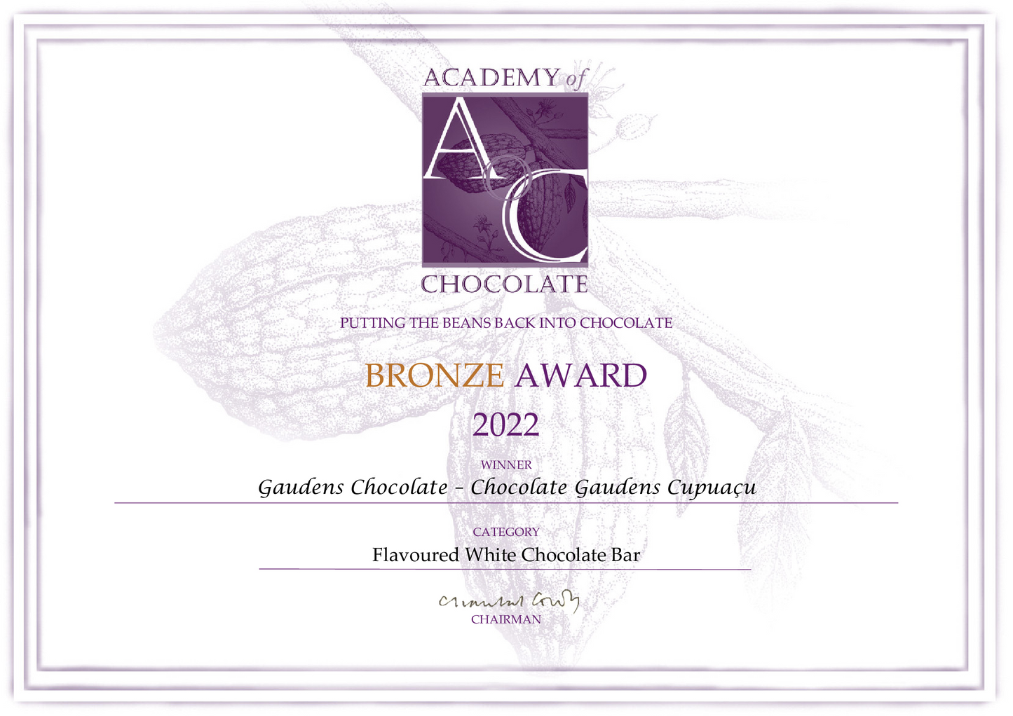 CHOCOLATE GAUDENS CUPUAÇU AO LEITE 20g